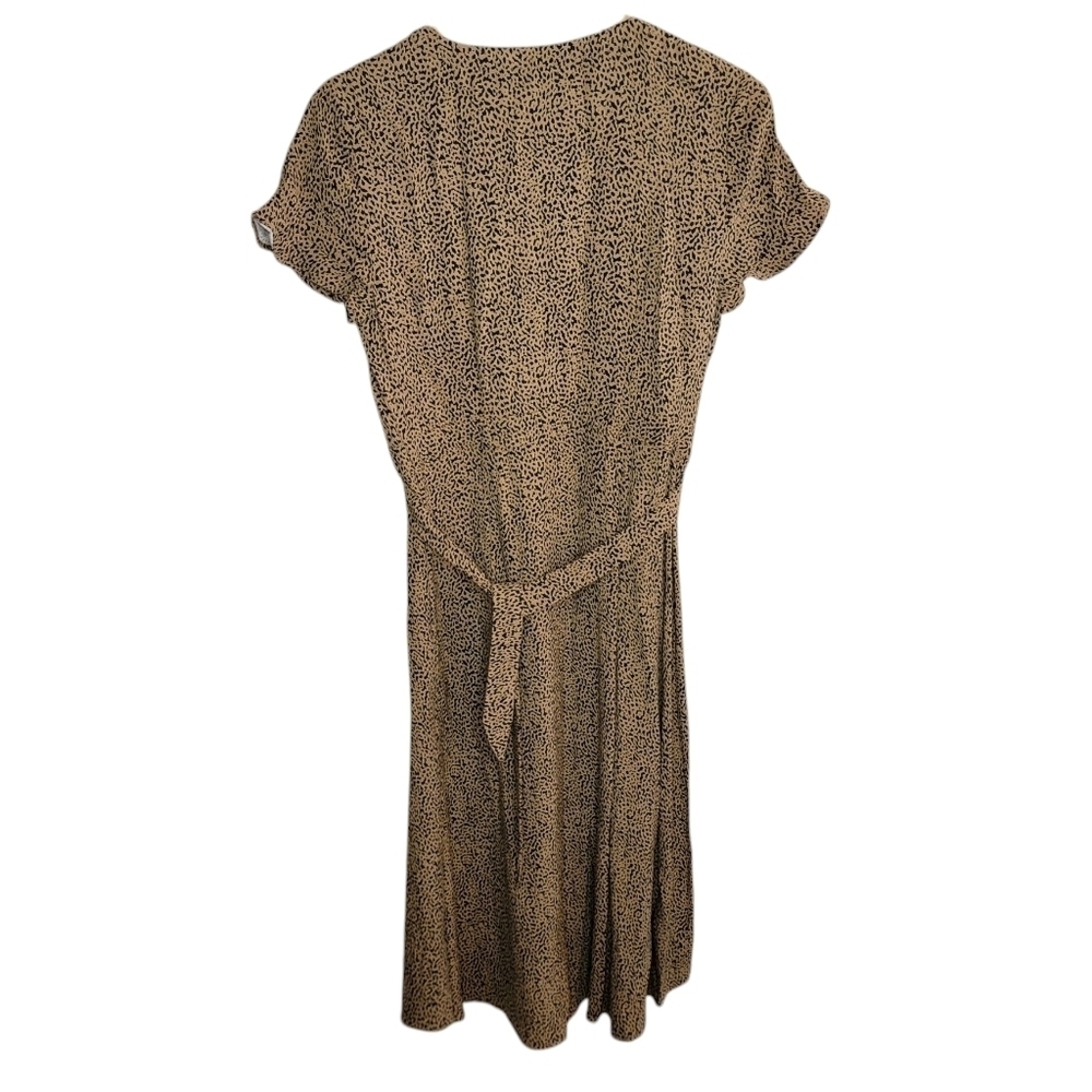 NWT Loft Petite Black & Tan Leopard Print V-neck Midi Shirt Dress Size 4P - Picture 8 of 8